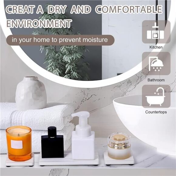 Fast Drying Stone Sink Tray Water Absorbing Vanity Tray for Bathroom Kitchen - Picture 6 of 7